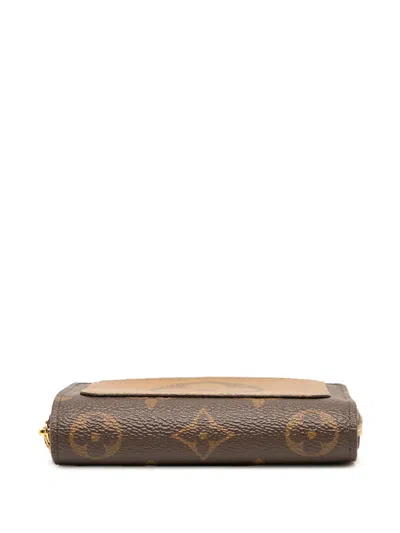 Pre-owned Louis Vuitton 2021-2026 Monogram Reverse Lou Wallet Small Wallets In Brown