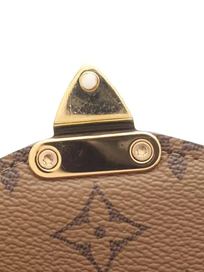 Pre-owned Louis Vuitton 2021-2026 Monogram Reverse Pochette Metis Satchel In Brown