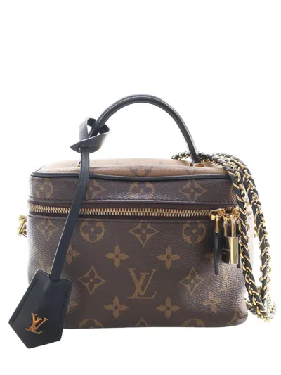 Pre-owned Louis Vuitton 2021-2026 Monogram Reverse Vanity Pm Satchel In Brown