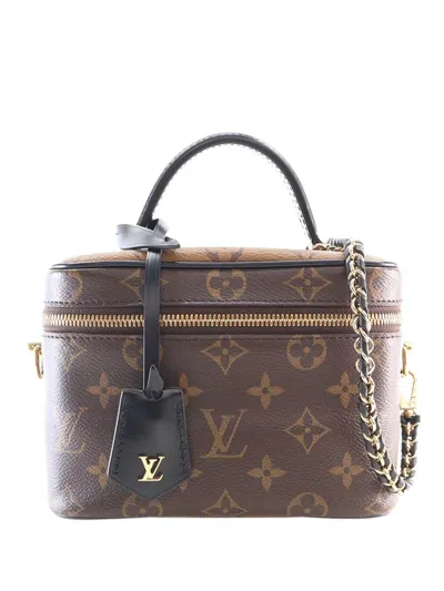 Pre-owned Louis Vuitton 2021-2026 Monogram Reverse Vanity Pm Satchel In Brown