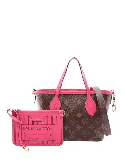 Pre-owned Louis Vuitton 2021-2026 Monogram Reversible Neverfull Bandouliere Inside Out Bb Satchel In Brown