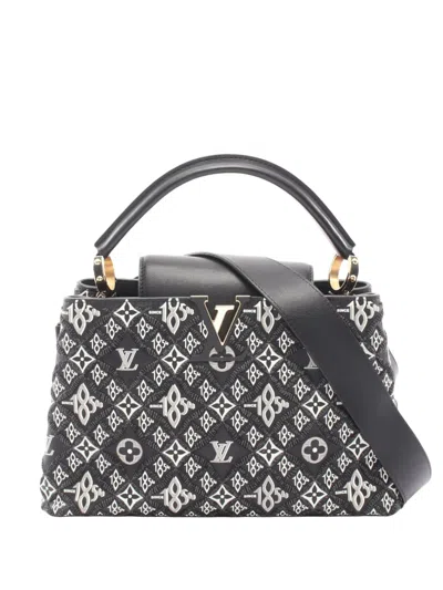 Pre-owned Louis Vuitton 2021-2026 Monogram Since 1854 Capucines Mm Satchel In Black