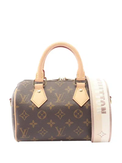 Pre-owned Louis Vuitton 2021-2026 Monogram Speedy Bandouliere 20 Satchel In Brown