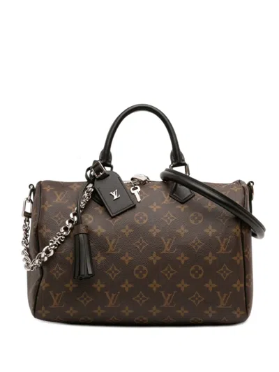 Pre-owned Louis Vuitton 2021-2026 Monogram Speedy Soft 30 Dark Satchel In Brown