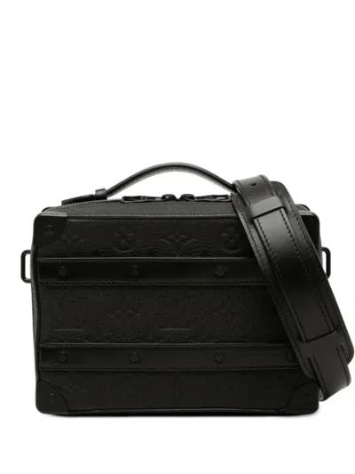 Pre-owned Louis Vuitton 2021-2026 Monogram Taurillon Handle Soft Trunk Satchel In Black