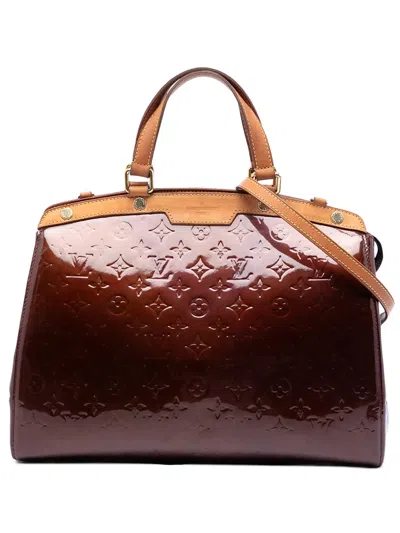Pre-owned Louis Vuitton 2021-2026 Monogram Vernis Brea Gm Satchel In Red