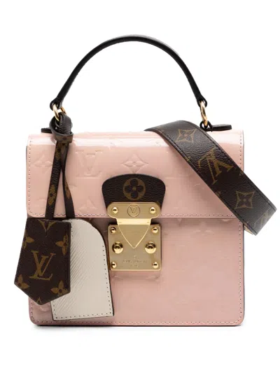 Pre-owned Louis Vuitton 2021-2026 Monogram Vernis Spring Street Satchel In Pink