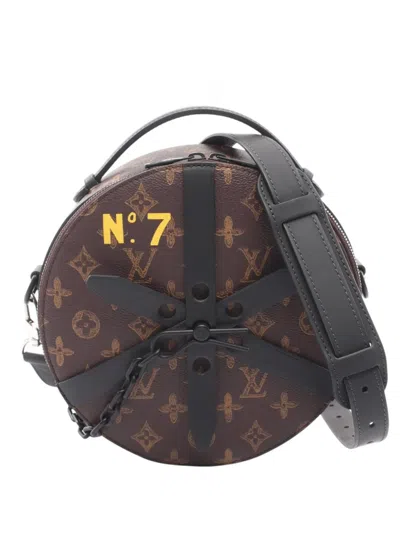 Pre-owned Louis Vuitton 2021-2026 Monogram Wheel Box Satchel In Brown