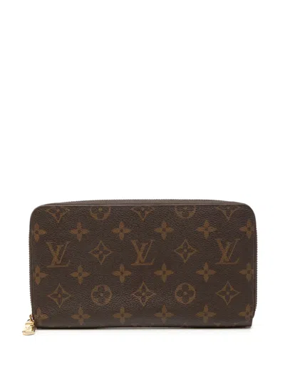 Pre-owned Louis Vuitton 2021-2026 Monogram Zippy Organizer Wallet Long Wallets In Brown