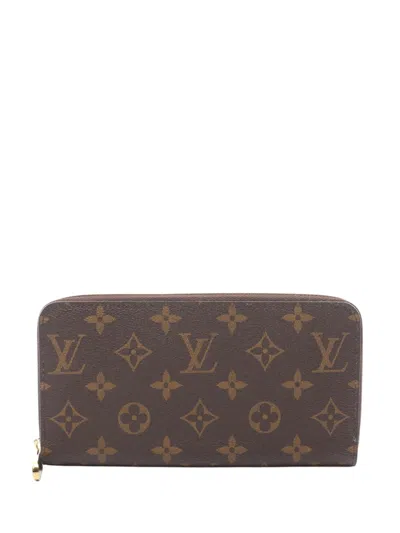 Pre-owned Louis Vuitton 2021-2026 Monogram Zippy Wallet Long Wallets In Brown