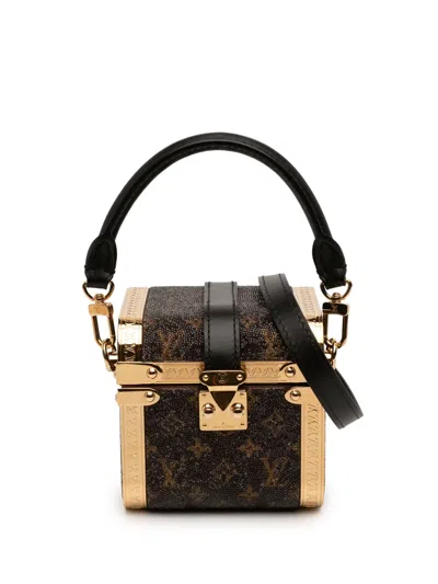 Pre-owned Louis Vuitton 2021-2026 Sea Treasure Monogram Satin Treasure Box Satchel In Brown