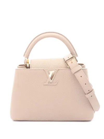 Pre-owned Louis Vuitton 2021-2026 Taurillon Capucines Bb Satchel In Neutral