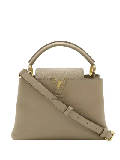 Pre-owned Louis Vuitton 2021-2026 Taurillon Capucines Bb Satchel In Neutral