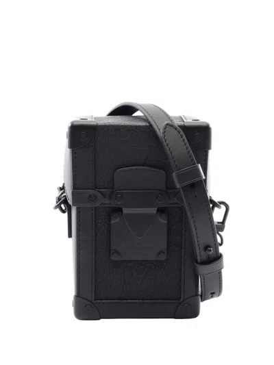 Pre-owned Louis Vuitton 2021-2026 Taurillon Vertical Trunk Wearable Wallet Shoulder Bag In Black
