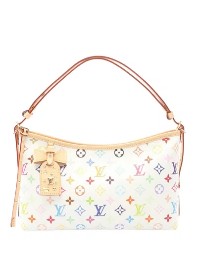 Pre-owned Louis Vuitton 2021-2026 X Takashi Murakami Monogram Multicolore Carryall East West Shoulder Bag In White