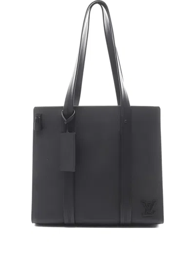 Pre-owned Louis Vuitton 2021s Aerogram Takeoff Leather Tote Bag In Black