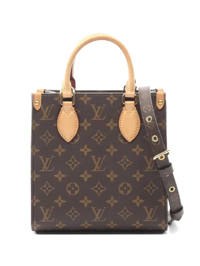 Pre-owned Louis Vuitton 2021s Bb Sac Plat Monogram-canvas Tote Bag In Brown