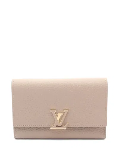 Pre-owned Louis Vuitton 2021s Capucines Trifold Wallet In Neutral
