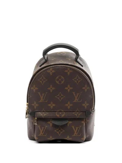 Pre-owned Louis Vuitton 2021s Mini Palm Springs Monogram Backpack In Brown