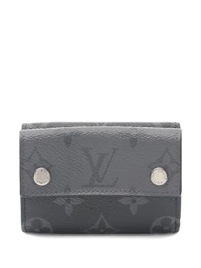 Pre-owned Louis Vuitton 2021s Monogram Eclipse Trifold Wallet In Gray
