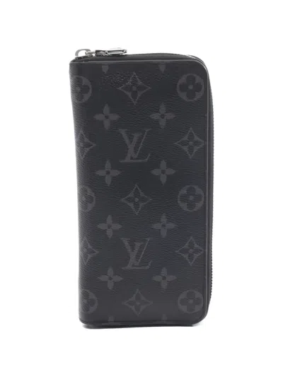 Pre-owned Louis Vuitton 2021s Monogram Eclipse Vertical Wallet In Gray