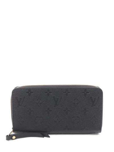 Pre-owned Louis Vuitton 2021s Monogram Empreinte Zippy Wallet In Black