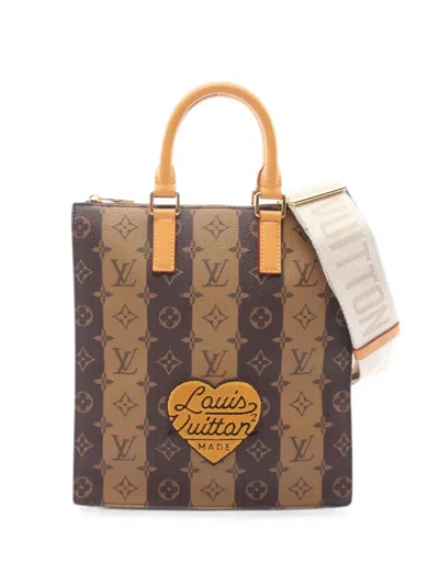 Pre-owned Louis Vuitton 2021s Monogram Stripe Tote Bag In Brown