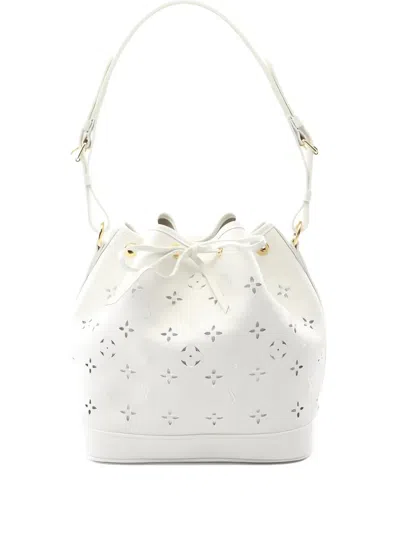 Pre-owned Louis Vuitton 2021s Noe Pm Broderie Anglaise Cut-out Bucket Bag In White