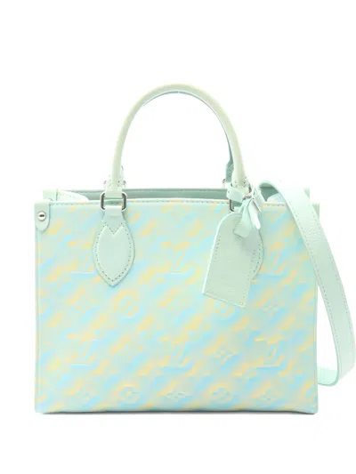 Pre-owned Louis Vuitton 2021s Onthego Pm Empreinte-monogram Handbag In Blue
