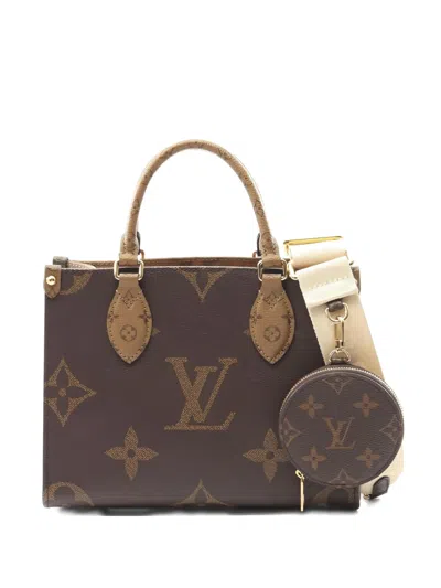 Pre-owned Louis Vuitton 2021s Onthego Pm Monogram Reverse Tote Bag In Brown