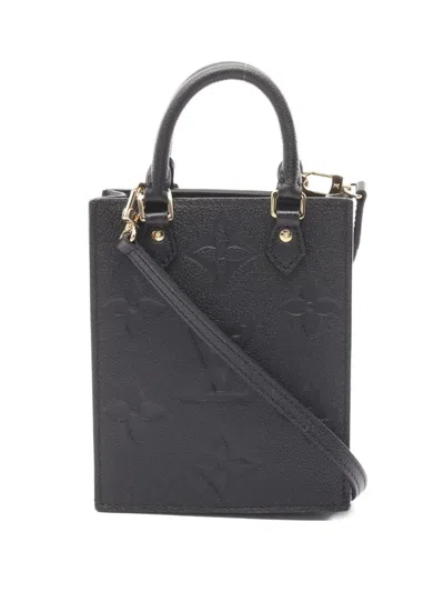 Pre-owned Louis Vuitton 2021s Petite Sac Plat Monogram Tote Bag In Black