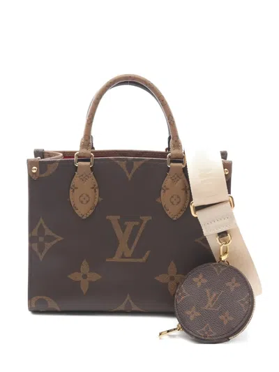 Pre-owned Louis Vuitton 2021s Pm On-the-go Monogram-pattern Tote Bag In Brown