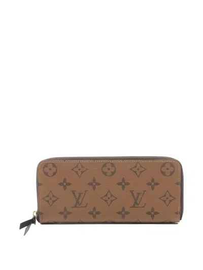 Pre-owned Louis Vuitton 2021s Reverse Monogram Clemence Wallet In Brown