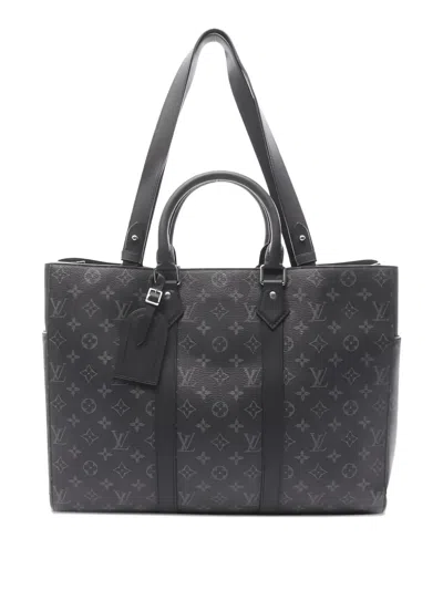 Pre-owned Louis Vuitton 2021s Sac Plat 24h Monogram Tote Bag In Black