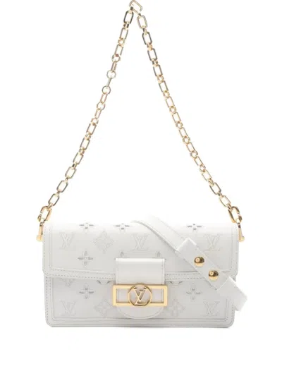 Pre-owned Louis Vuitton 2021s Small Dauphine Ew Monogram Shoulder Bag In White