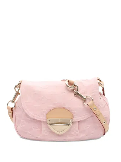 Pre-owned Louis Vuitton 2021s Sunset Monogram Denim Shoulder Bag In Pink