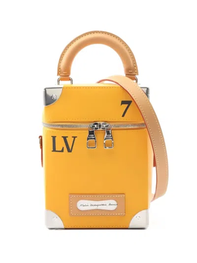 Pre-owned Louis Vuitton 2021s Vertical Box Trunk Leather Handbag In Yellow