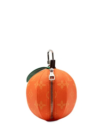Pre-owned Louis Vuitton 2022-2025 Monogram Orange Pouch In Green