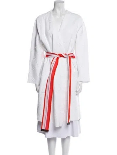 Pre-owned Louis Vuitton 2022 3d Monogram Robe Coat In White