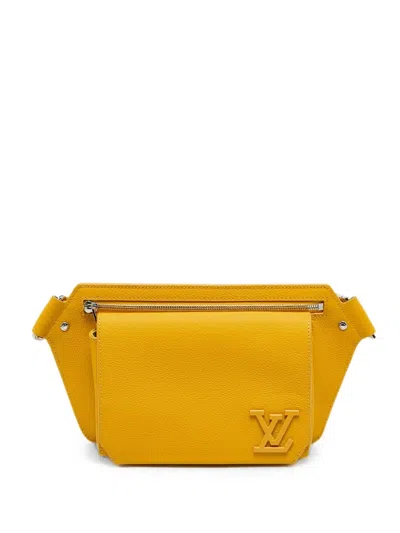 Pre-owned Louis Vuitton 2022 Aerogram Leather Belt Bag In Yellow