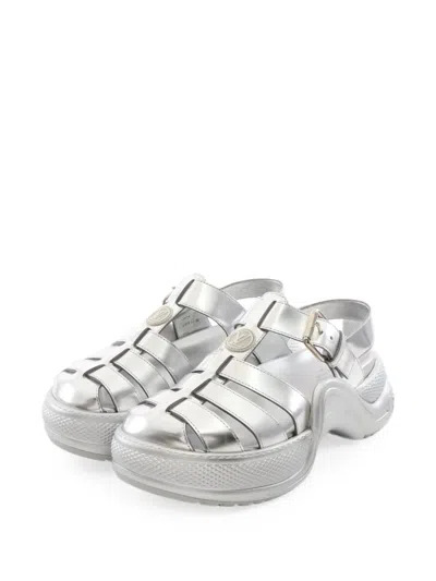 Pre-owned Louis Vuitton 2022 Arclight Line Sandals In Silver