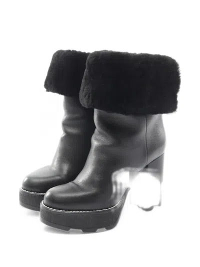 Pre-owned Louis Vuitton 2022 Beaubourg Line Ankle Boots In Black