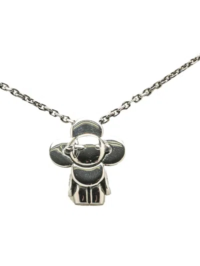 Pre-owned Louis Vuitton 2022 Brass Ruthenium Vivienne Pendant Necklace Costume Necklace In 银色