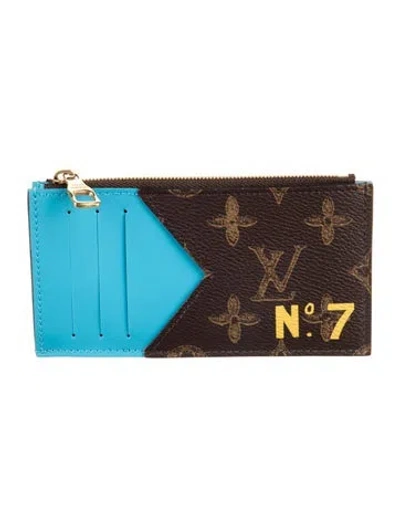 Pre-owned Louis Vuitton 2022 Coated Canvas Card Holder In Brown