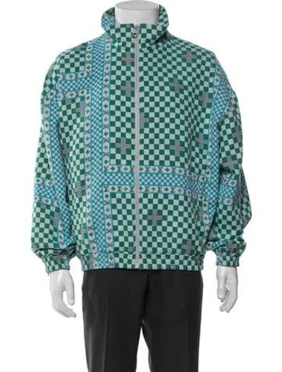 Pre-owned Louis Vuitton 2022 Damier Azur Pattern Jacket In Green