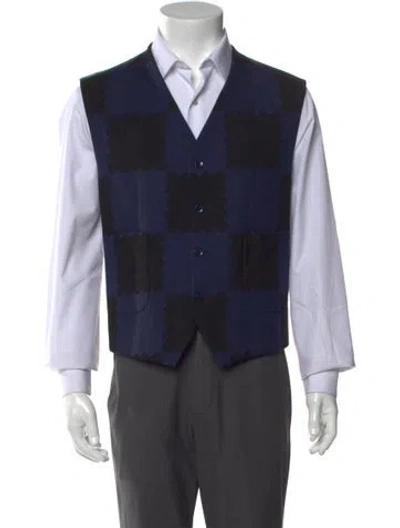 Pre-owned Louis Vuitton 2022 Damier Graphite Pattern Sweater Vest In Blue