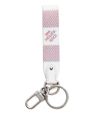 Pre-owned Louis Vuitton 2022 Damier-pattern Leather Key Holder In White