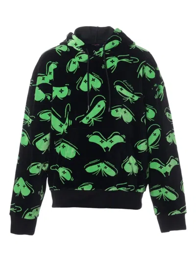 Pre-owned Louis Vuitton 2022 Eyes-print Hoodie In Black
