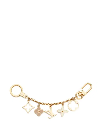 Pre-owned Louis Vuitton 2022 Fleur De Monogram Bag Charm In Gold