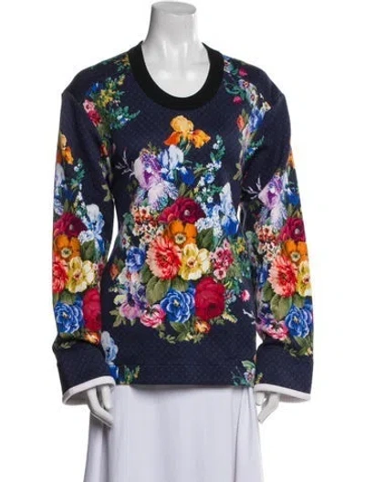 Pre-owned Louis Vuitton 2022 Floral Print Sweatshirt In Blue